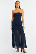 Blue Maxi Dress Strapless