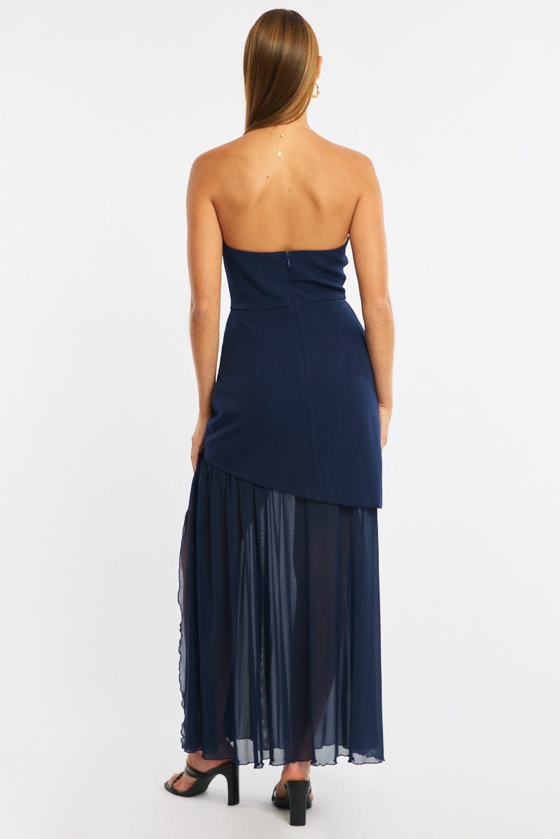 Blue Maxi Dress Strapless