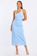 Blue Halter Maxi Dress