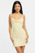 Yellow Mini Dress Burnout Bias
