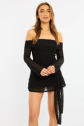 Black Off Shoulder Dress Long Sleeve
