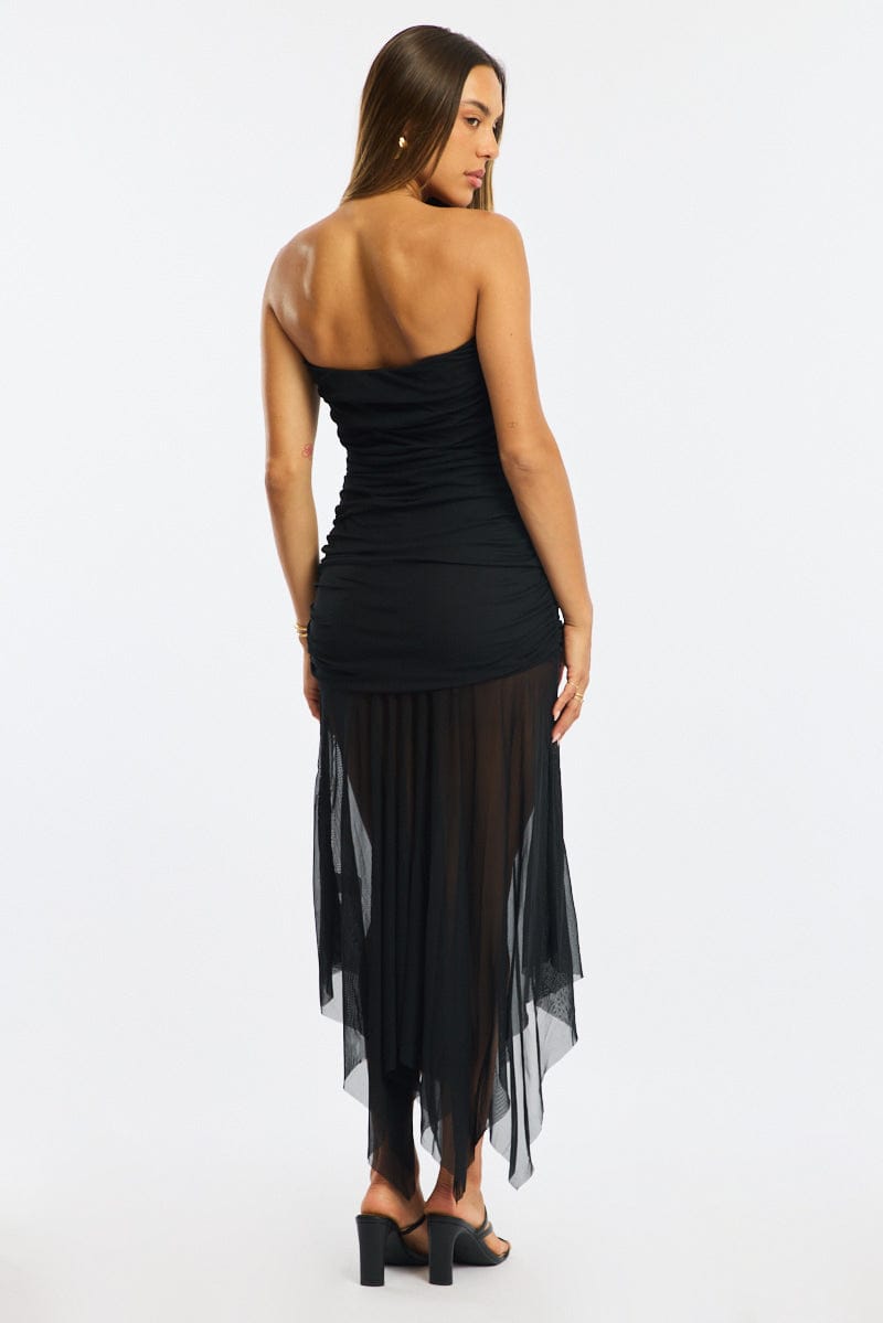 Black Strapless Maxi Dress
