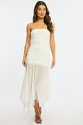 White Strapless Maxi Dress