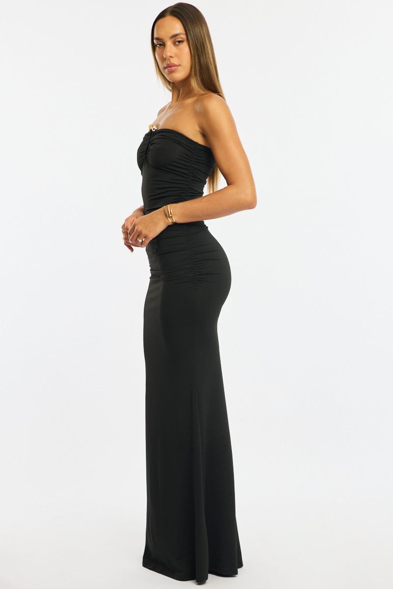 Black Strapless Maxi Dress