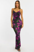 Black Floral Maxi Dress Strappy