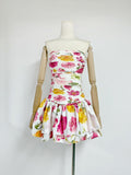 Strapless Pleated Playful Short Mini Dress