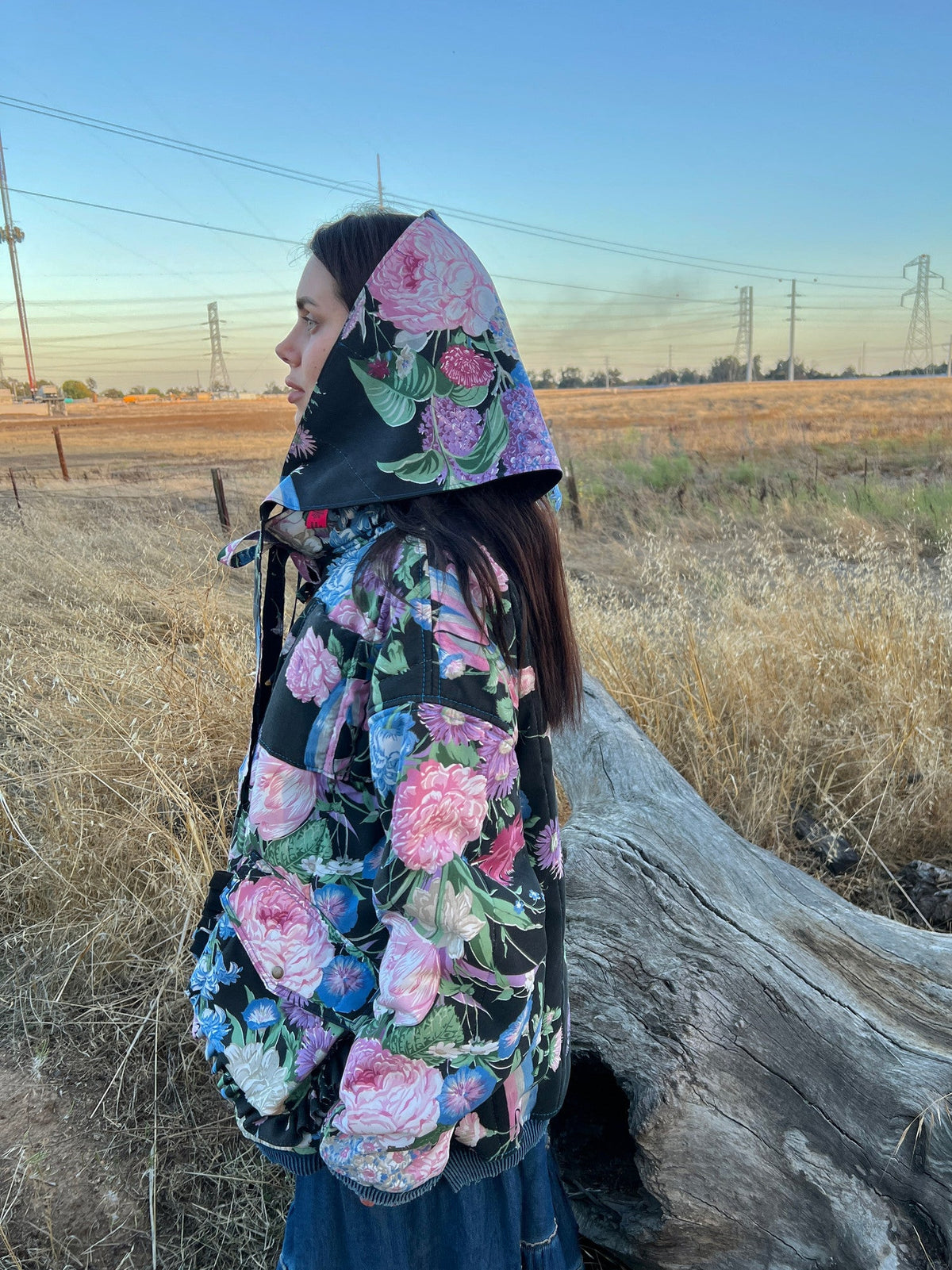 Upcycled Jacket & Headscarf Set