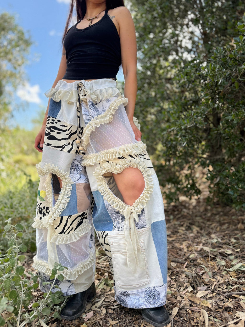 Upcycled Adjustable-Waist Pants