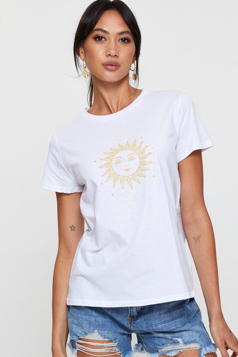 White Graphic T-Shirt Sleeve Length
