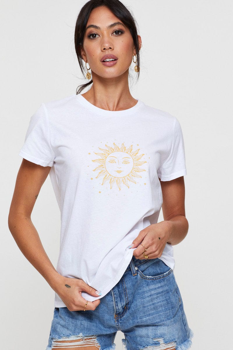White Graphic T-Shirt Sleeve Length