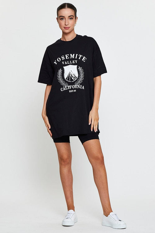 Black Graphic T-Shirt Short Sleeve