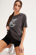 Black Zebra T-Shirt Crew Neck Oversized Cotton