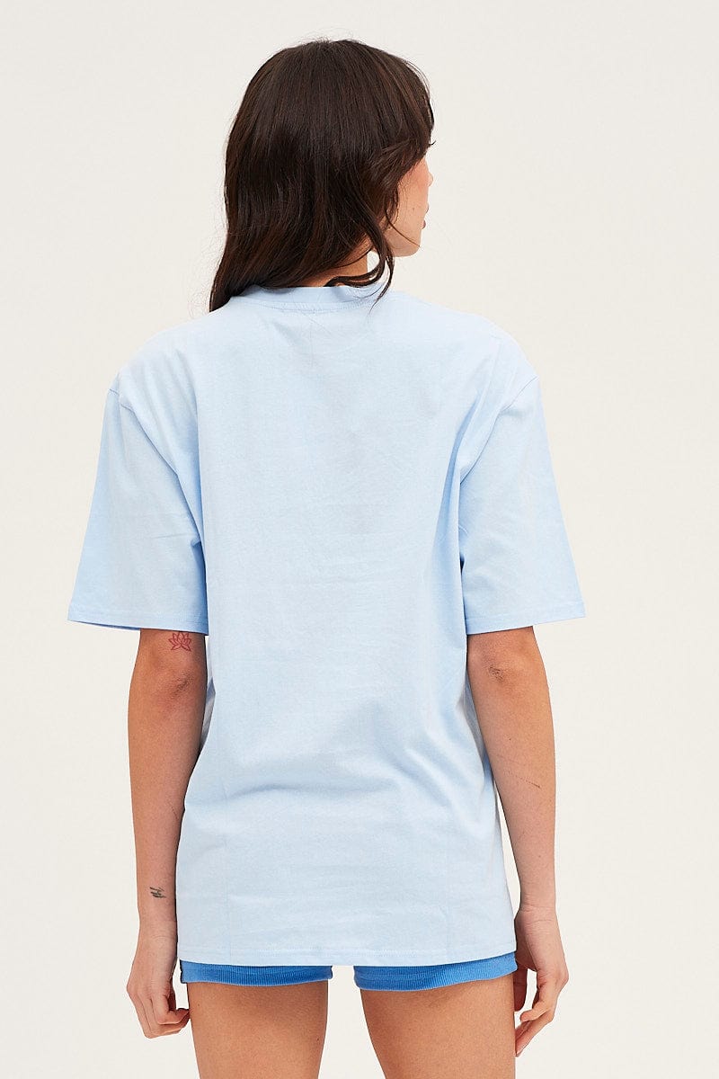 Blue Short Sleeve Graphic T-Shirt