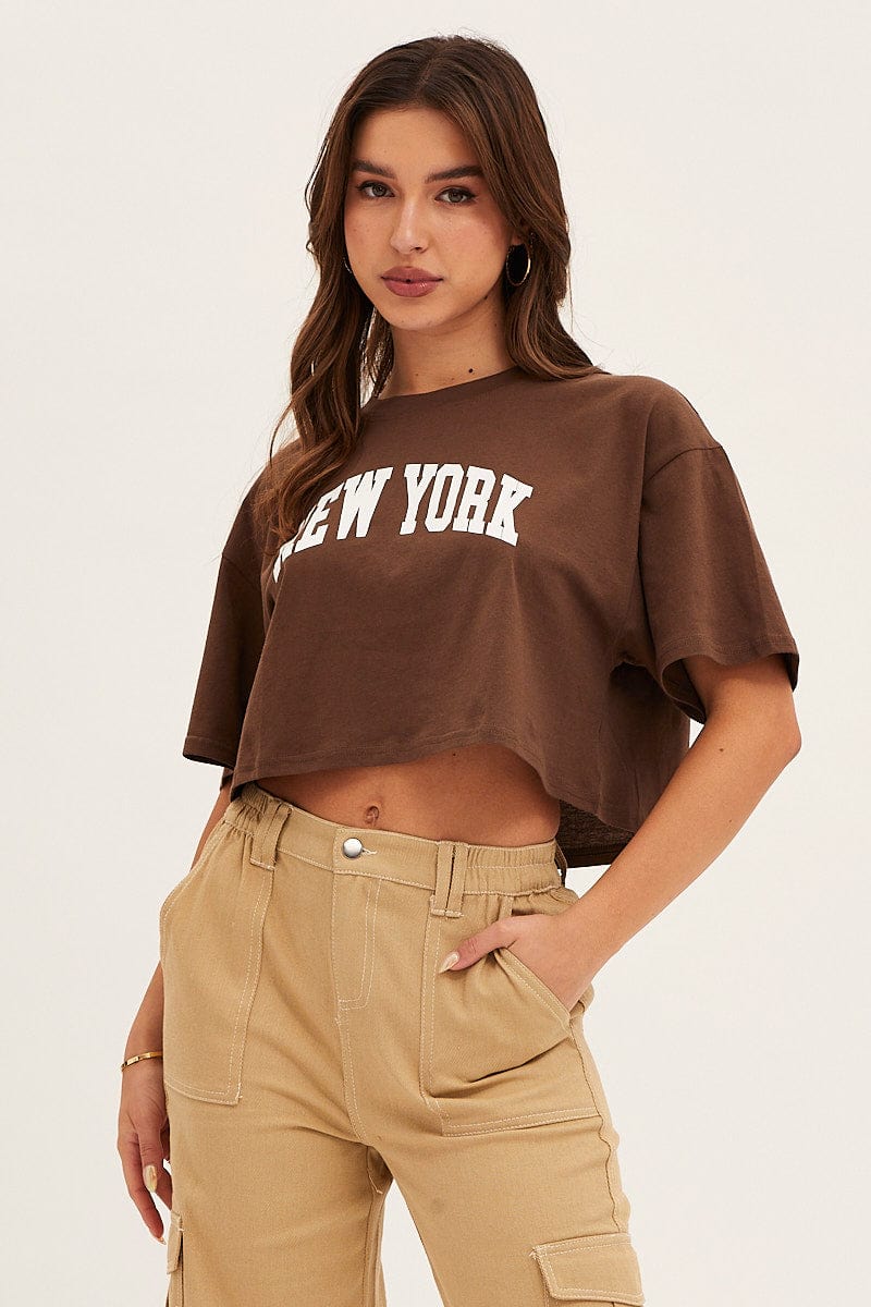Brown Crew Neck T-Shirt