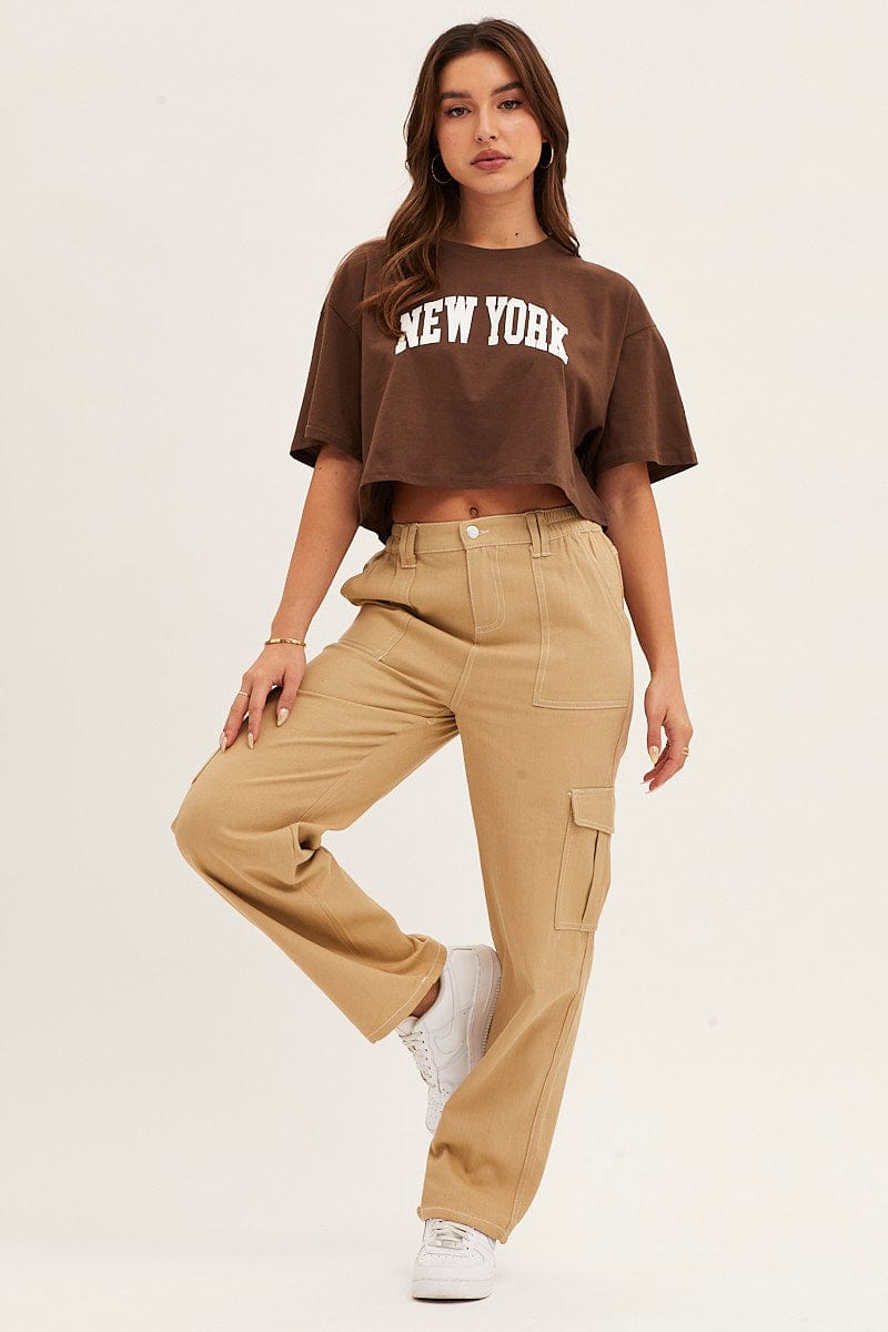 Brown Crew Neck T-Shirt
