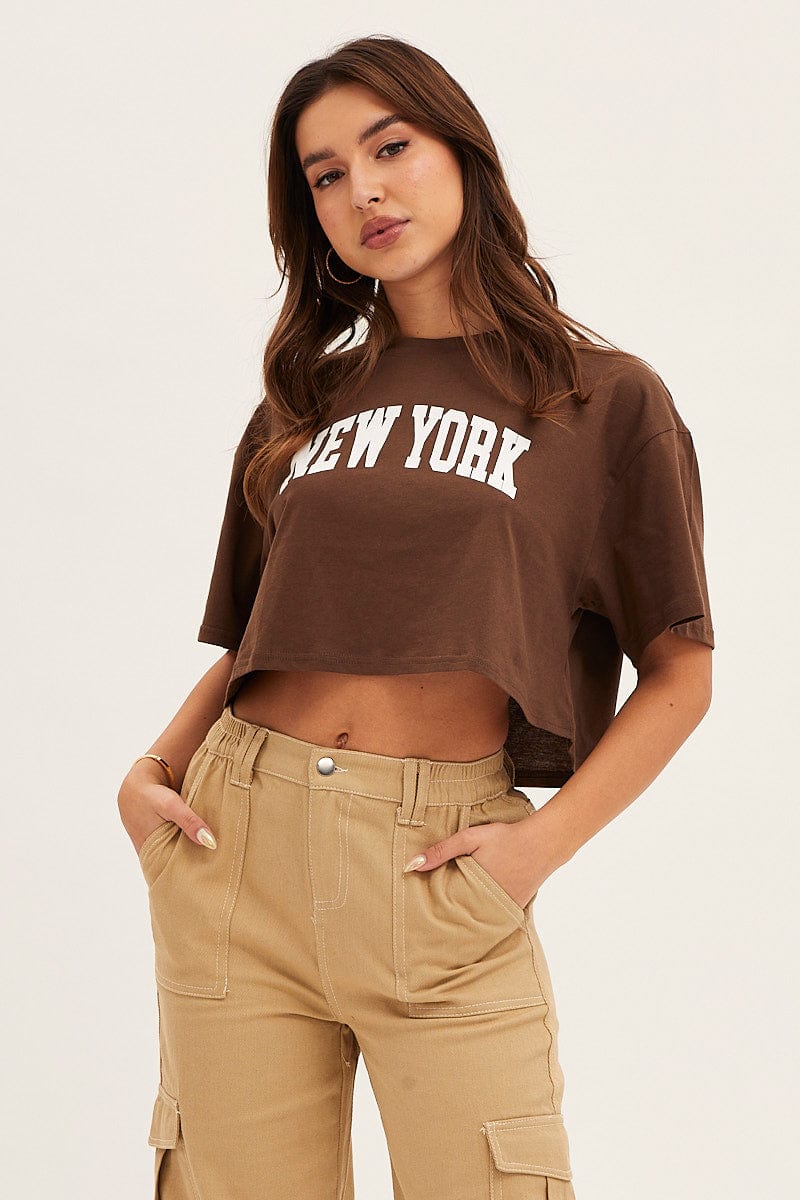 Brown Crew Neck T-Shirt