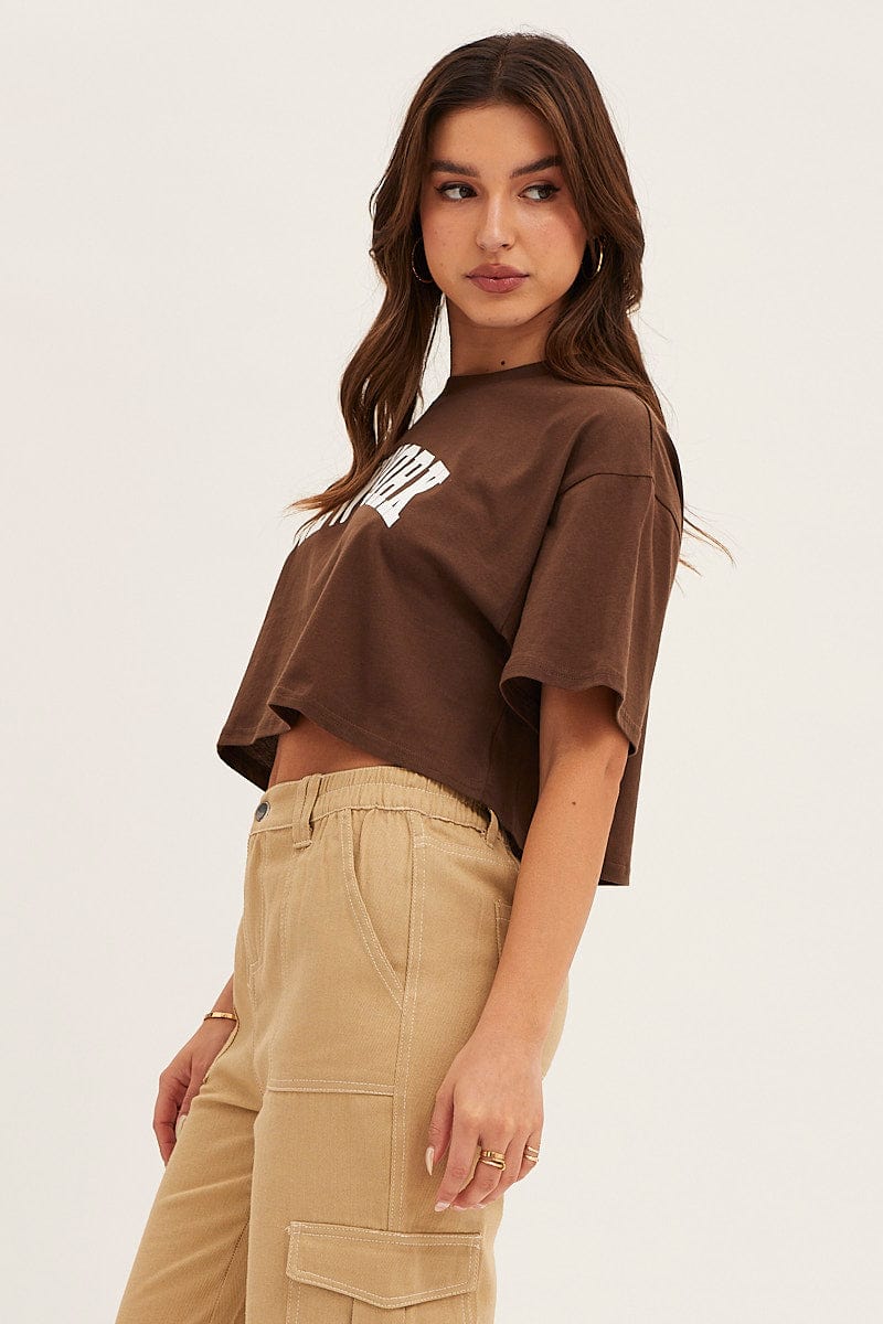 Brown Crew Neck T-Shirt
