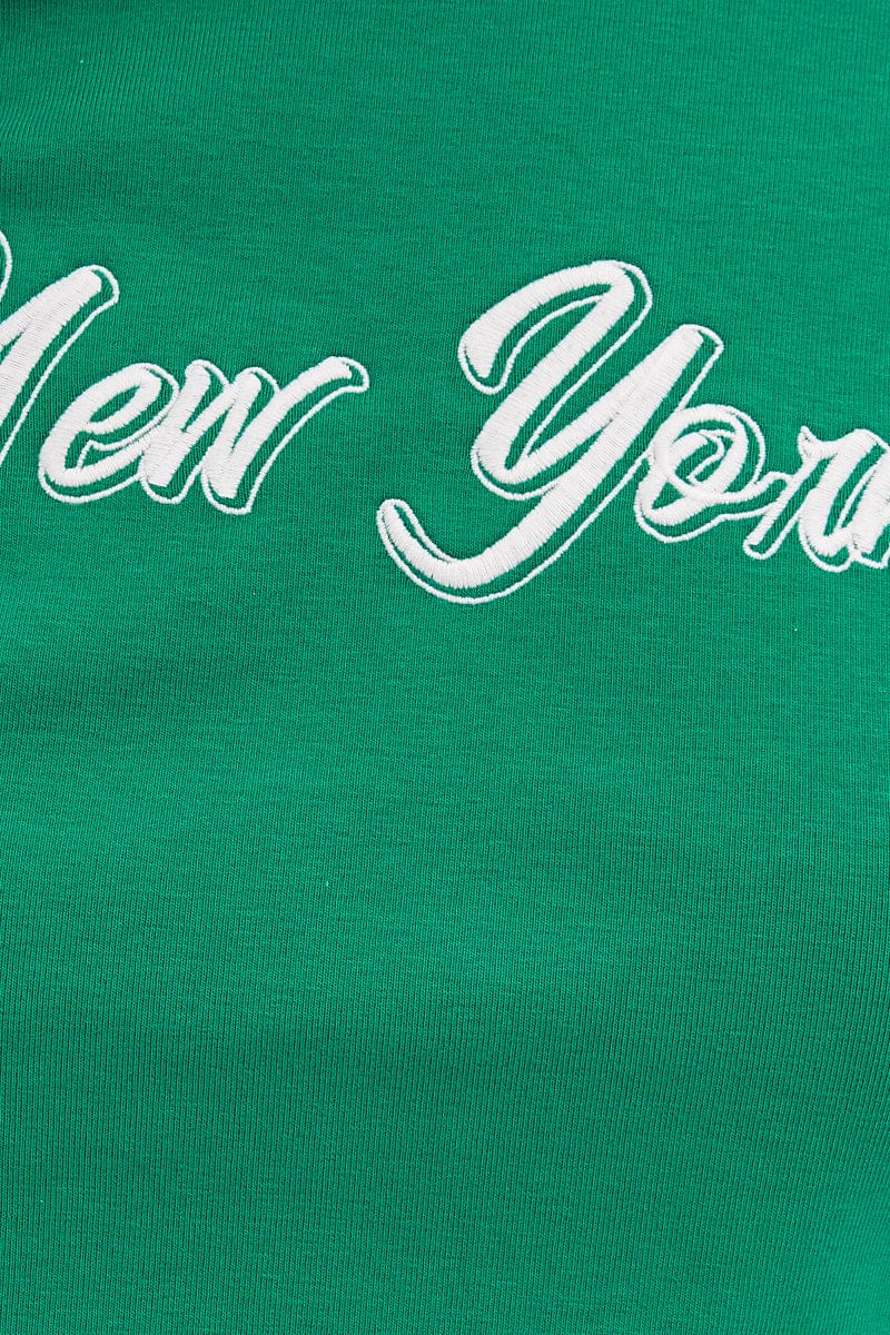 Green Baby T-Shirt Short Sleeve Crew Neck Crop