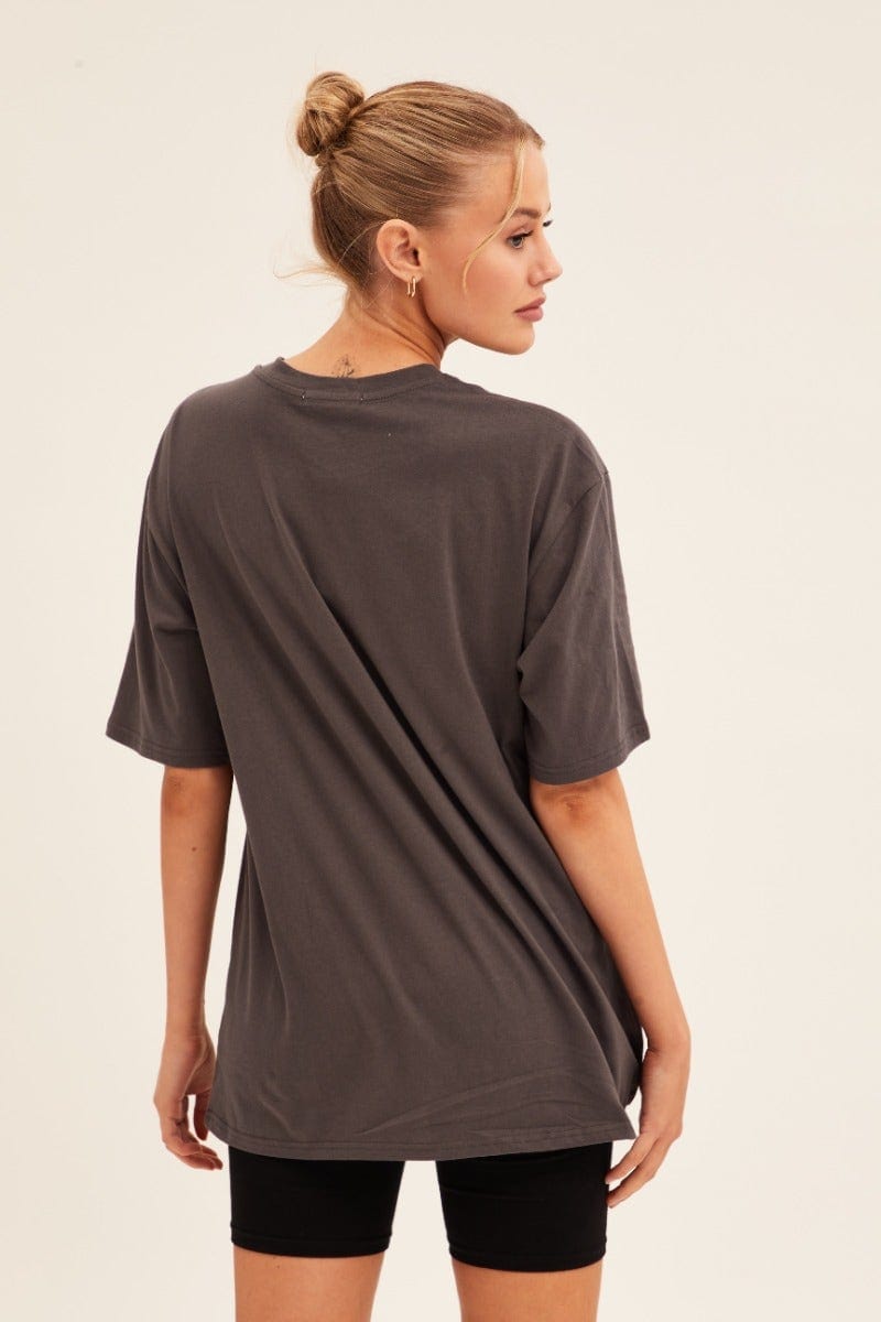 Grey T-Shirt Short Sleeve Crew Neck