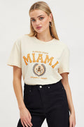 Beige Graphic T-Shirt Short Sleeve