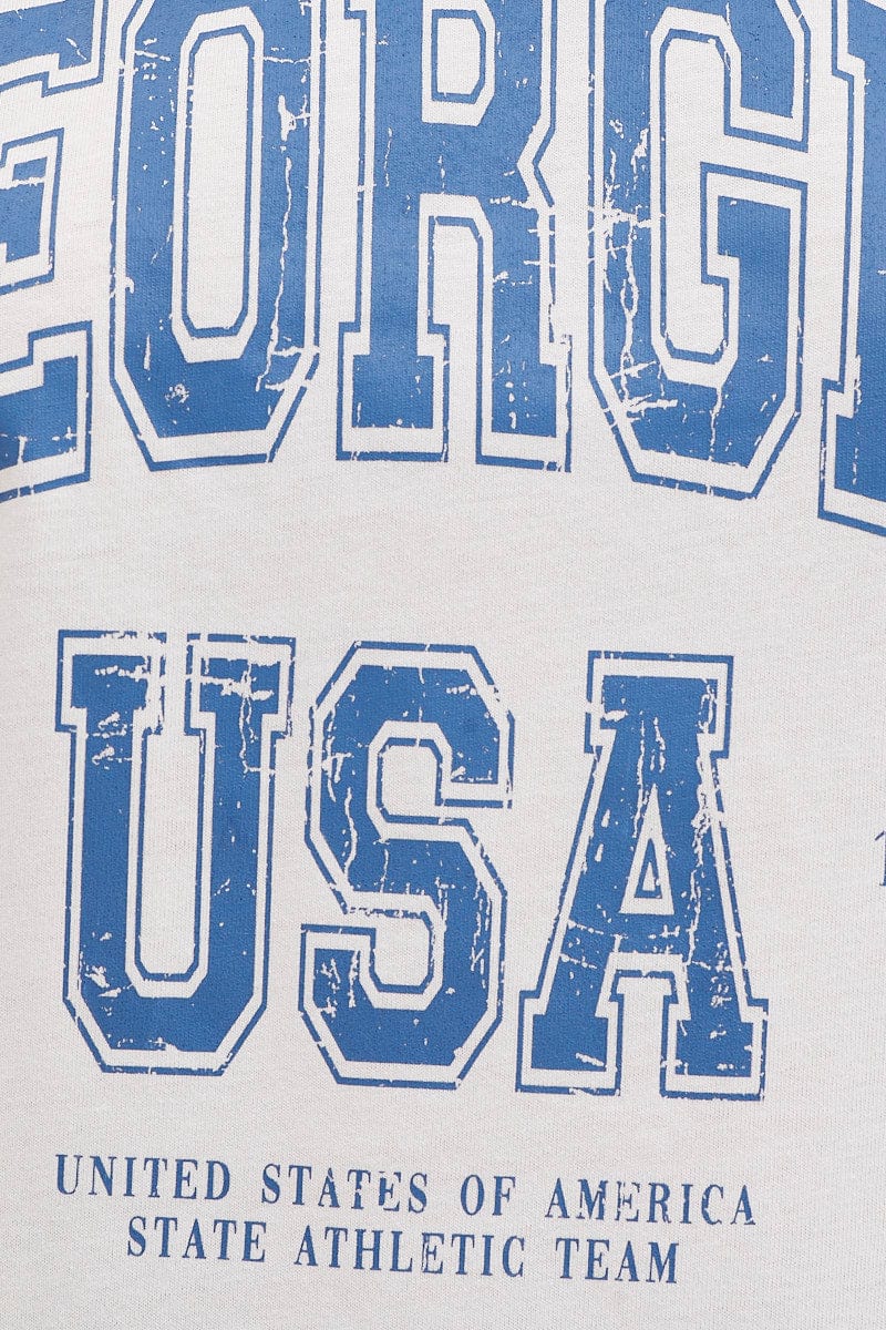 White Short Sleeve Graphic T-Shirt Cotton Jersey