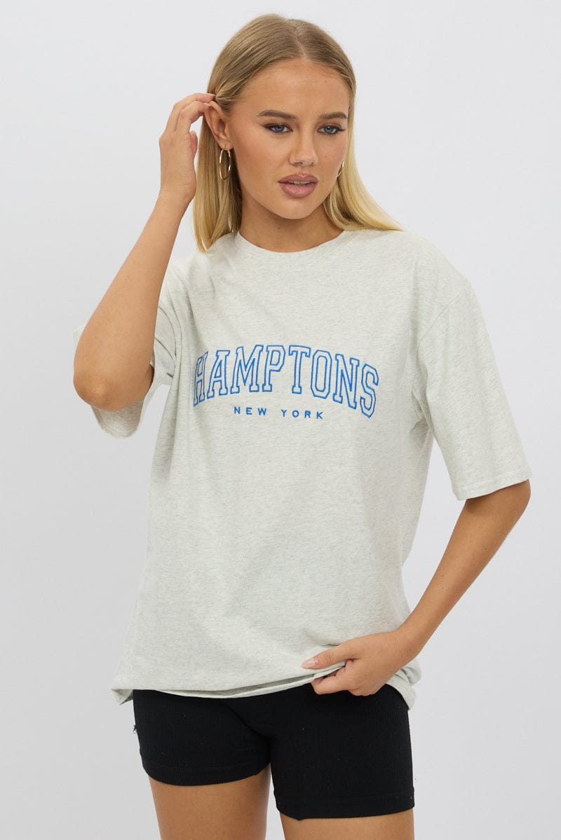 Grey Graphic T-Shirt Short Sleeve