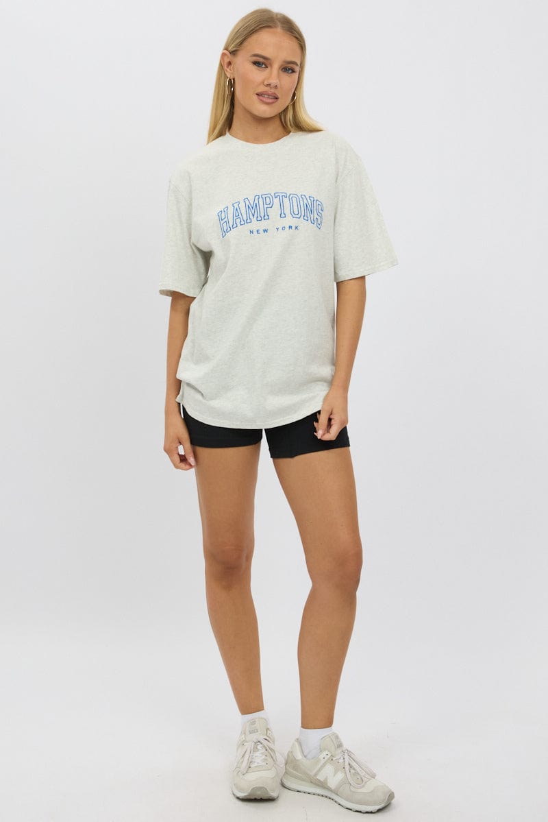 Grey Graphic T-Shirt Short Sleeve