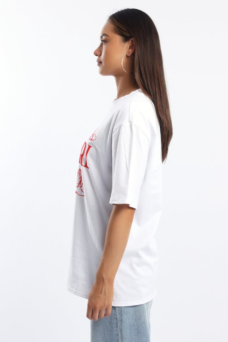 White Graphic T-Shirt Short Sleeve
