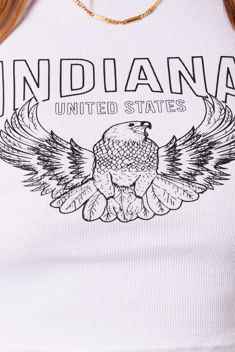 White Graphic T-Shirt Long Sleeve