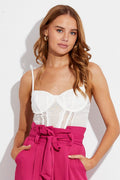 White Crop Top Tank Top Cami Lace