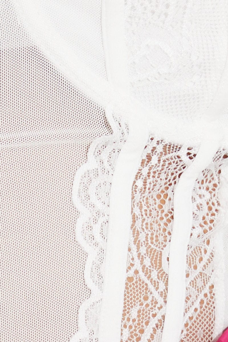 White Crop Top Tank Top Cami Lace