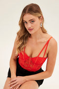 Orange Lace Bodysuit Tank Top