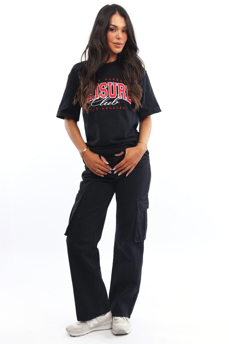 Black Graphic T-Shirt Short Sleeve