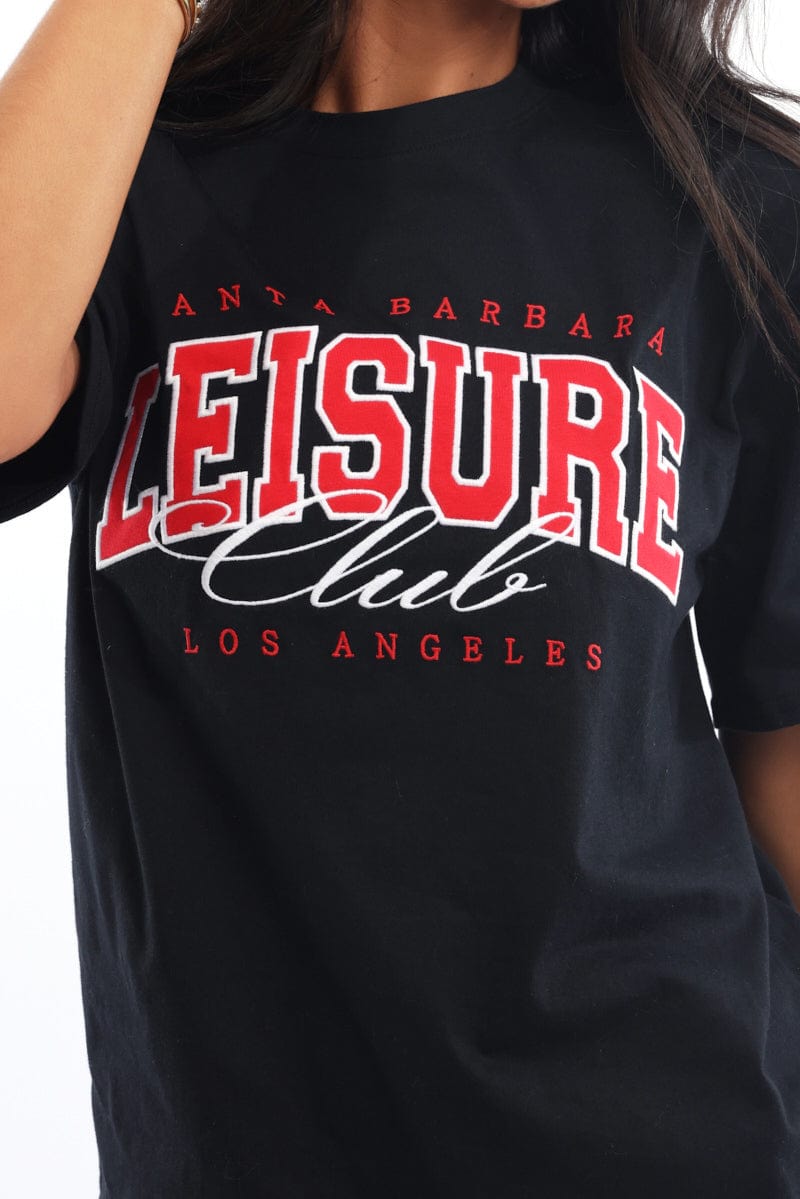 Black Graphic T-Shirt Short Sleeve