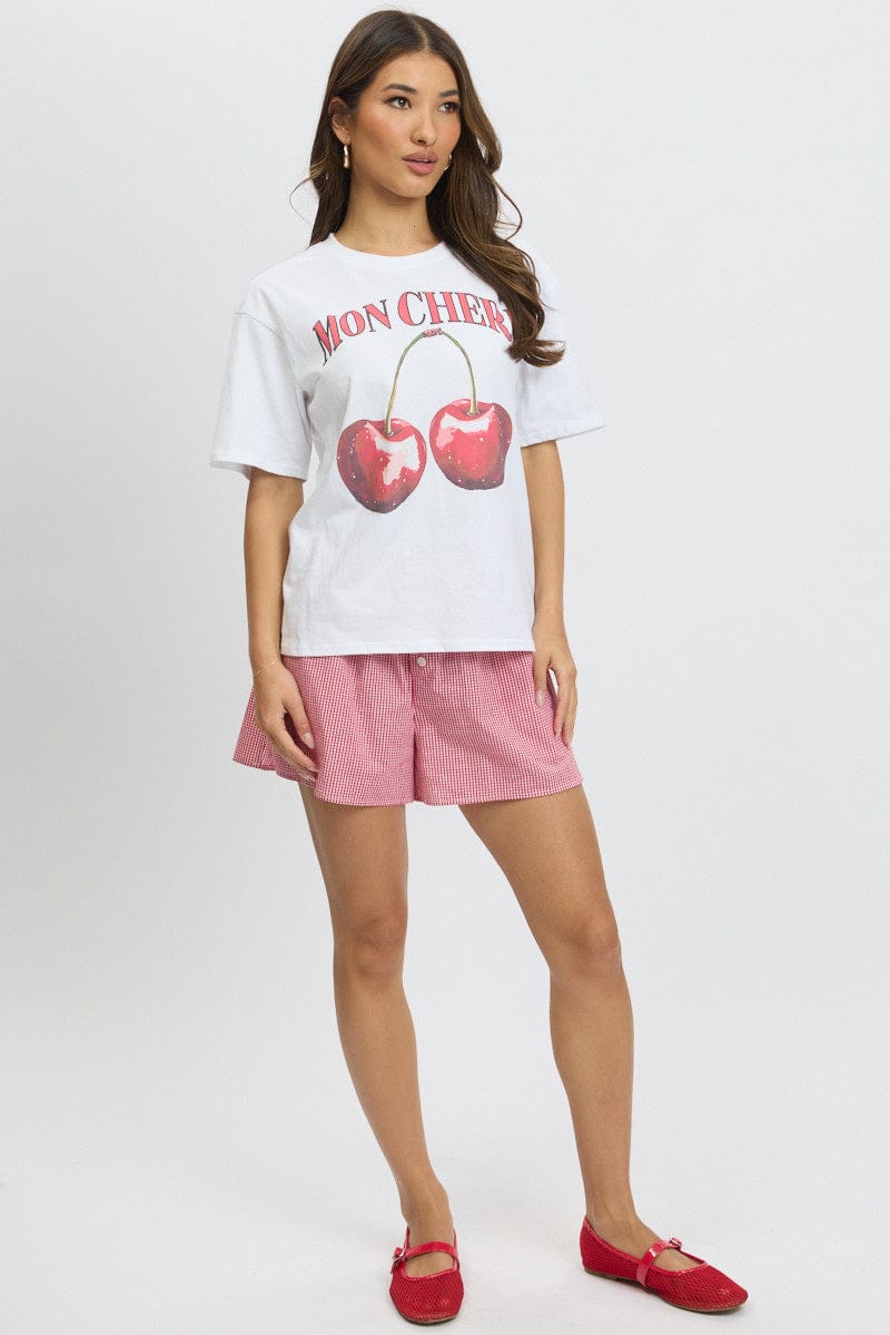 White Graphic T-Shirt Short Sleeve