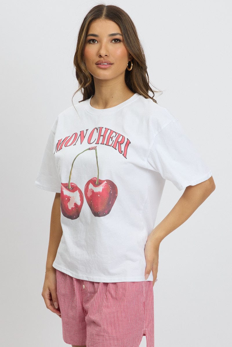 White Graphic T-Shirt Short Sleeve