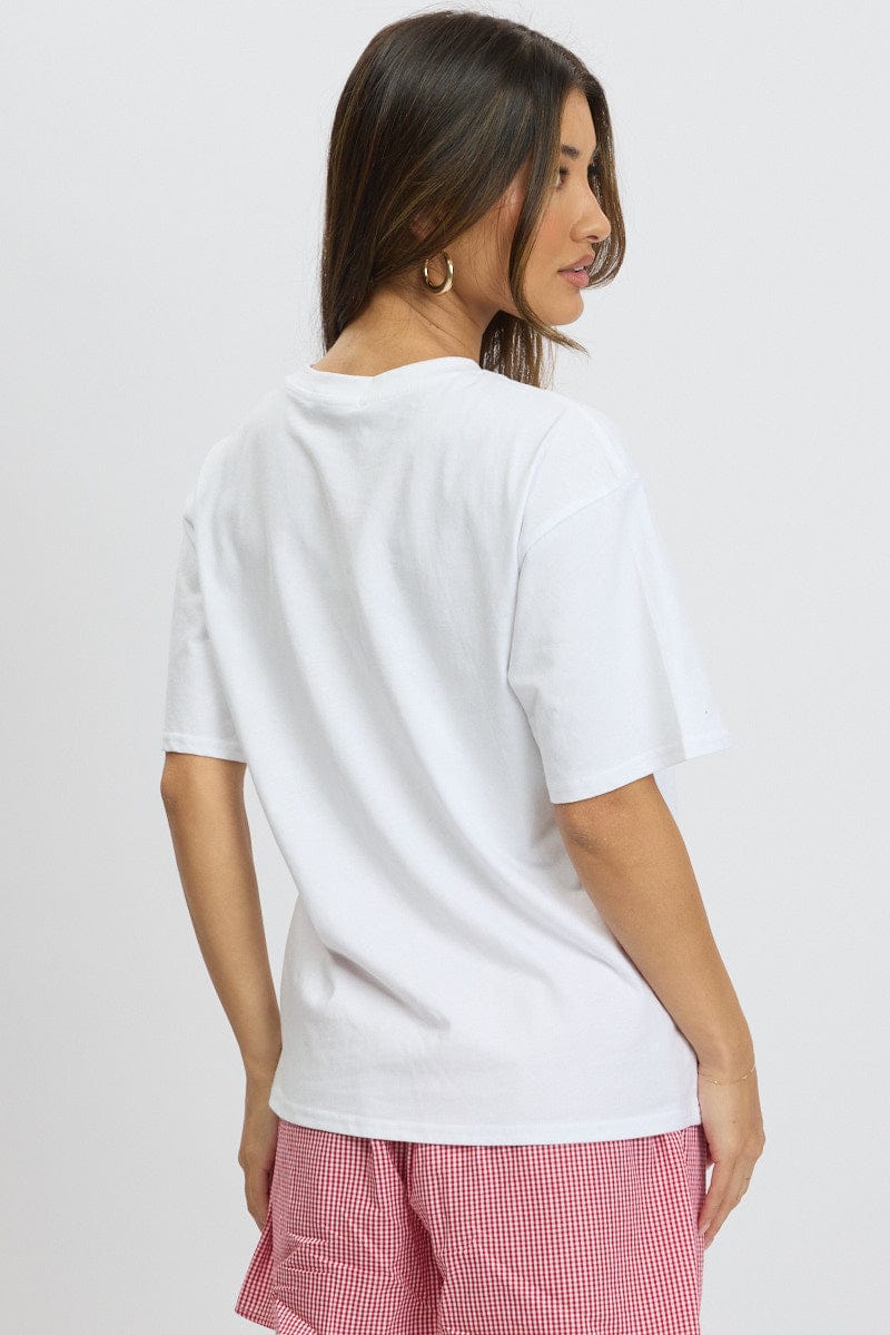 White Graphic T-Shirt Short Sleeve