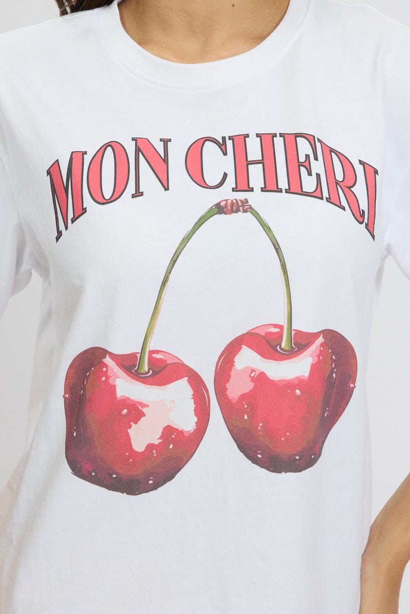 White Graphic T-Shirt Short Sleeve