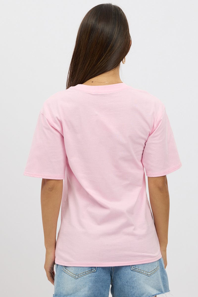 Pink Graphic T-Shirt Short Sleeve