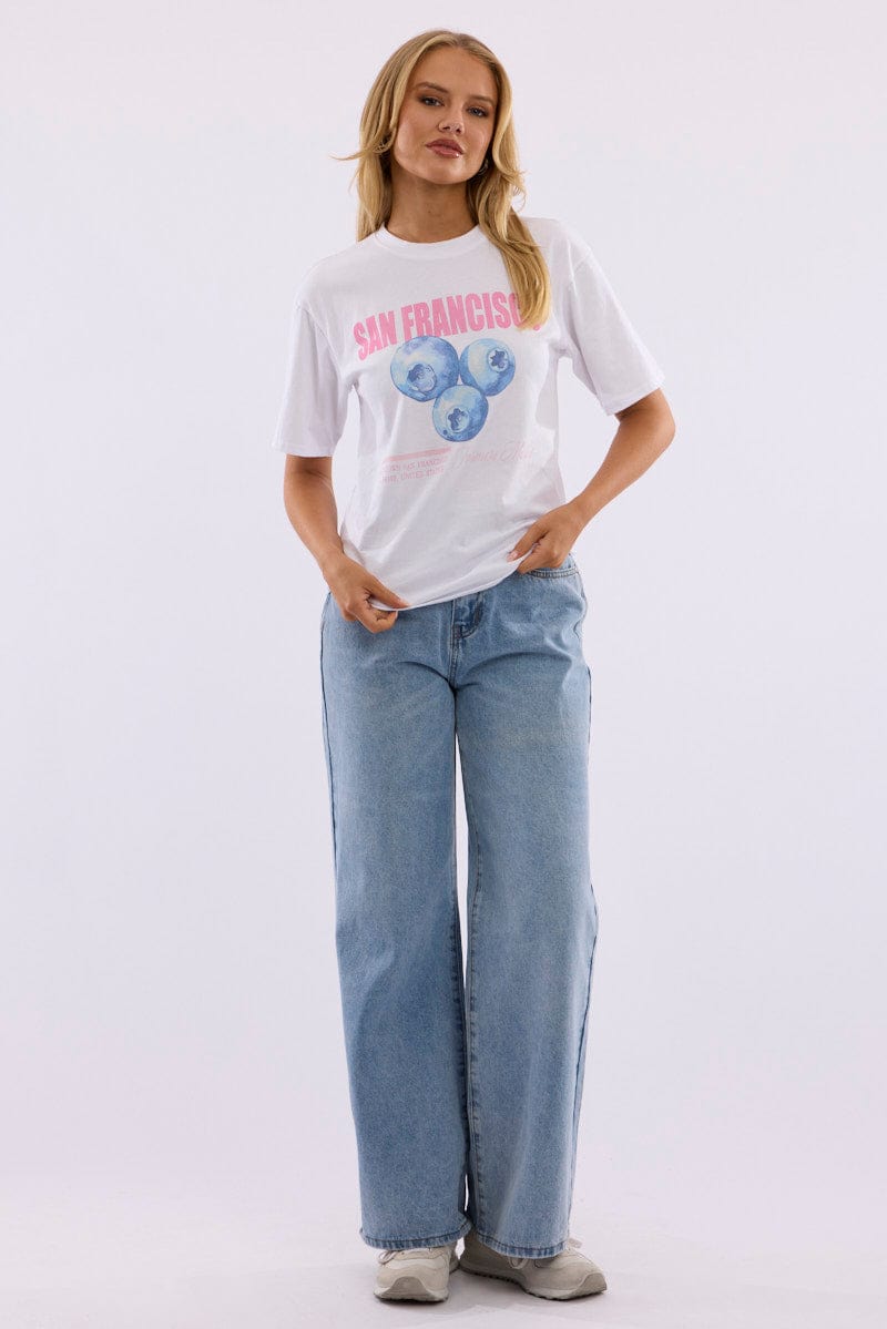 White Graphic T-Shirt Short Sleeve