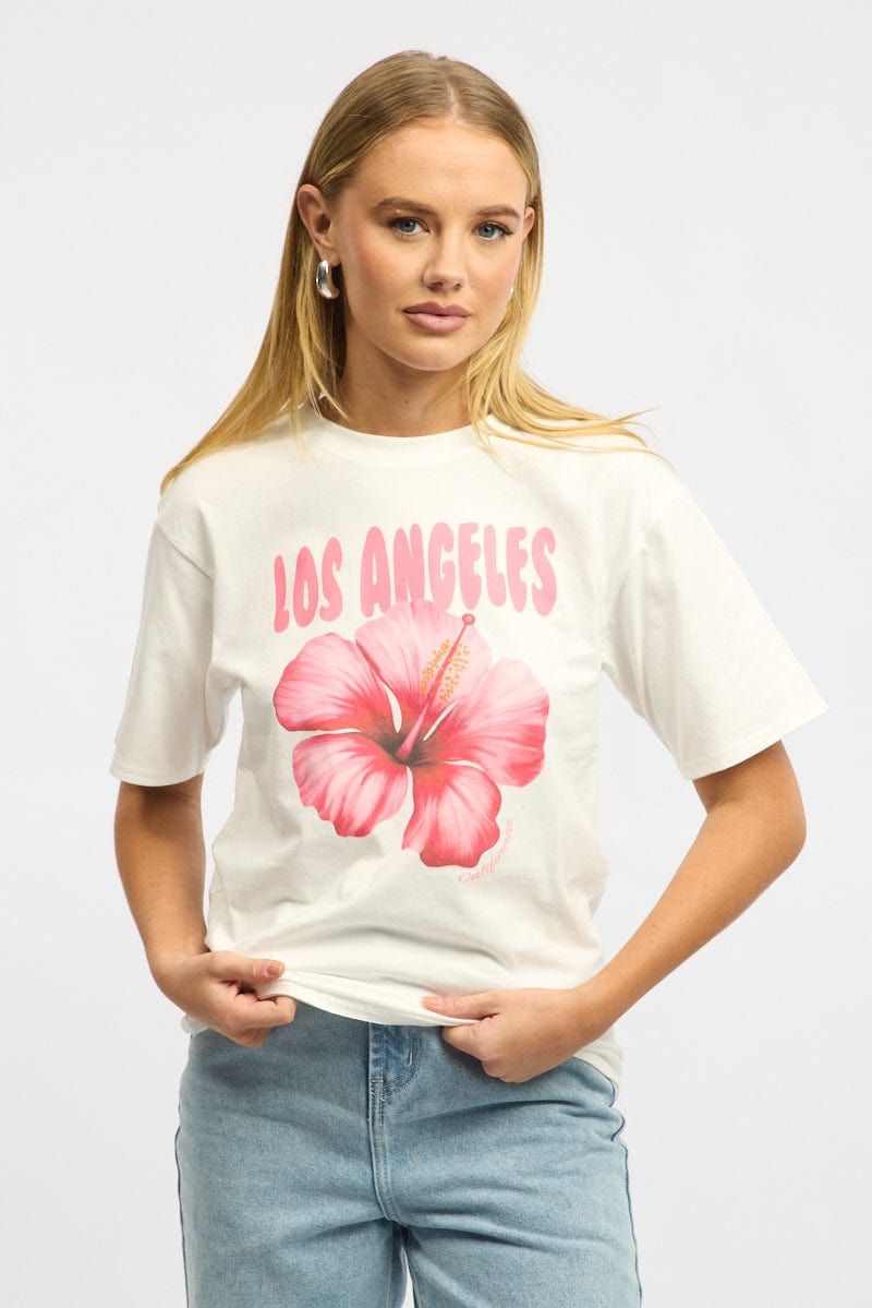 White Graphic T-Shirt Short Sleeve