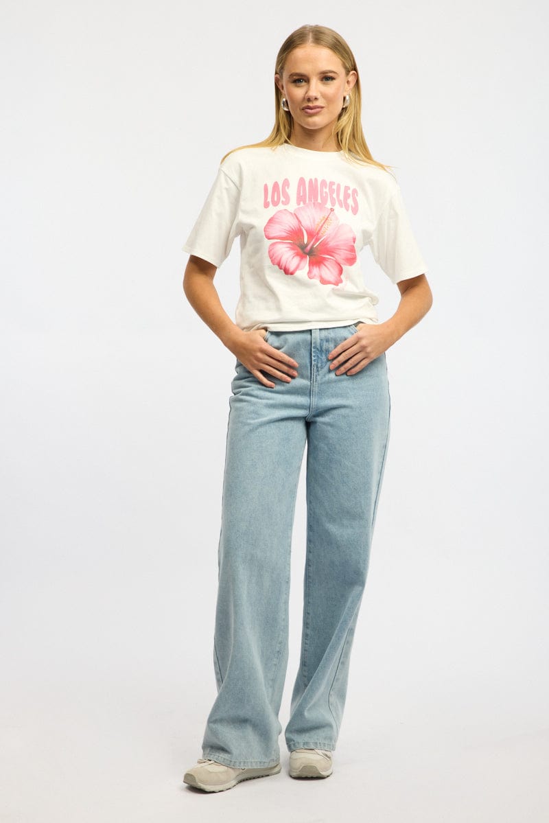 White Graphic T-Shirt Short Sleeve