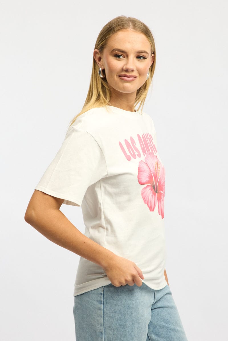 White Graphic T-Shirt Short Sleeve