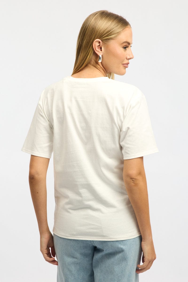 White Graphic T-Shirt Short Sleeve