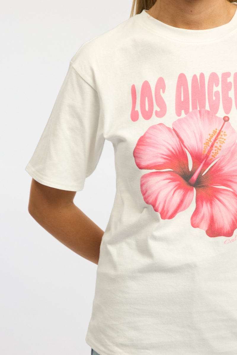White Graphic T-Shirt Short Sleeve