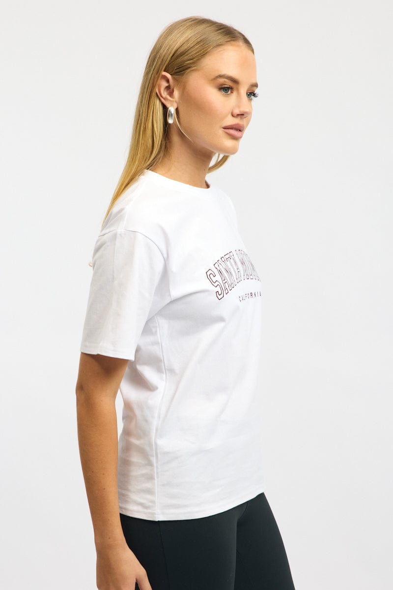 White Graphic T-Shirt Short Sleeve