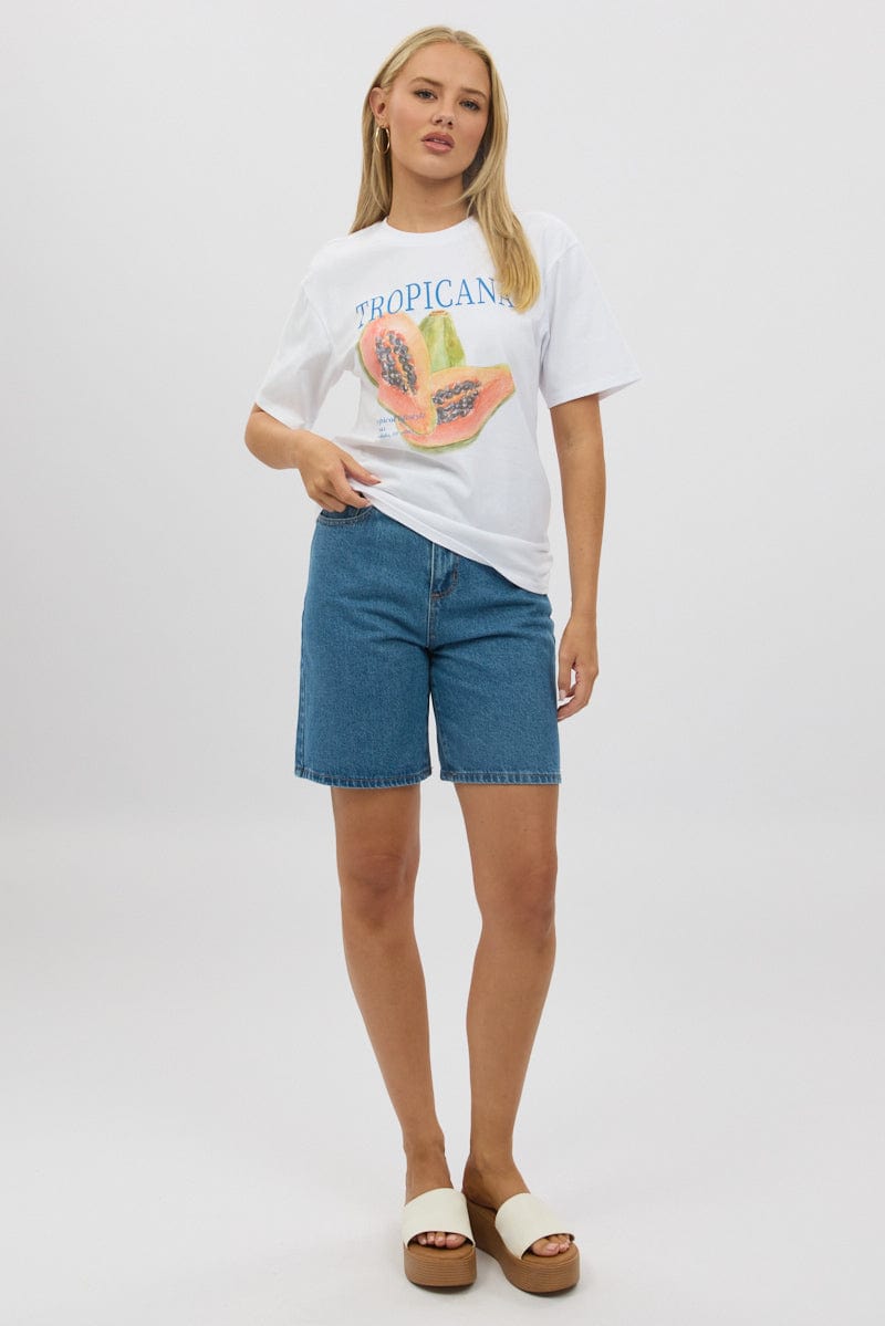 White Graphic T-Shirt Short Sleeve