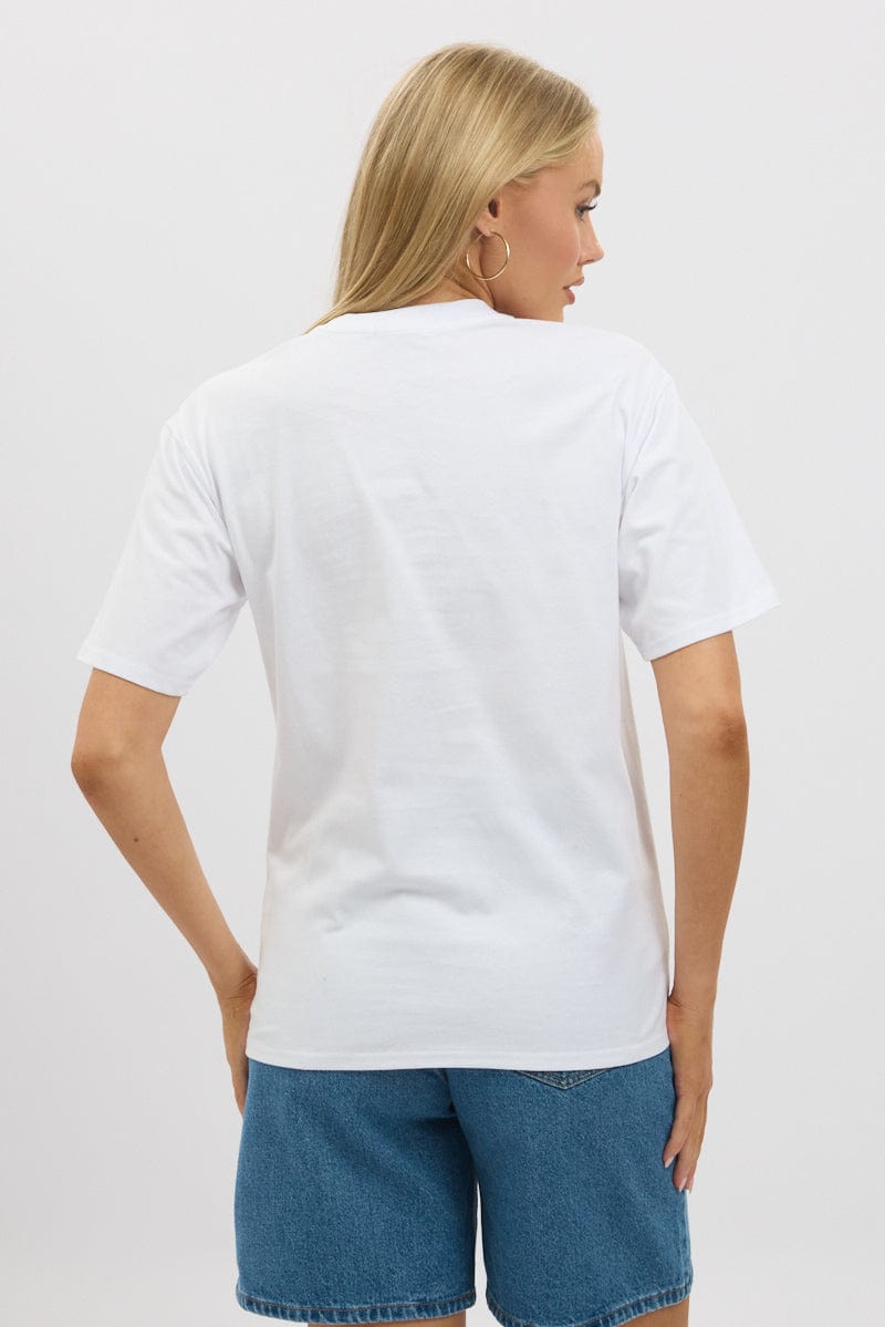 White Graphic T-Shirt Short Sleeve