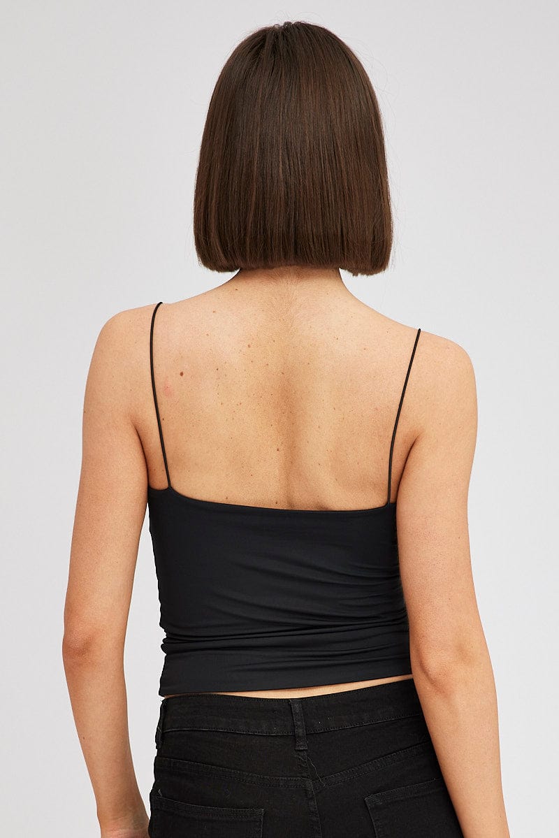 Black Top Crop Strap Corsage
