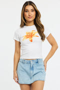 White Graphic T-Shirt Short Sleeve